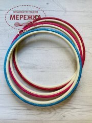 Фото п'яльця каучукові круглі кольорові діаметр 24,5 см.