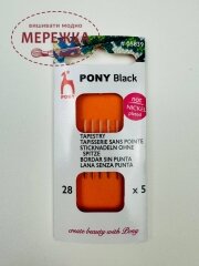 Pony набір гобеленових голок №28, з білим вушком, серія Black 05839