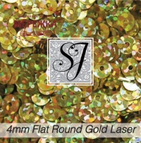 Фото SJ Designs Micro Sequins Flat Square, 4 mm Gold Laser