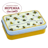 Фото Органайзер для рукоділля Emma Ball металевий Bees Mini Hinged Tin T178