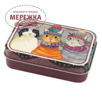 Фото Органайзер для рукоділля Emma Ball металевий Cats in Hats Mini Rectangular Tin T316