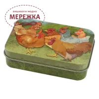 Фото Органайзер для рукоділля Emma Ball металевий Chickens Mini Rectangular Tin T321