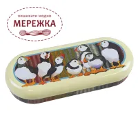 Фото Emma Ball Футляр для окулярів металевий Stripey Puffins Glasses Case T351