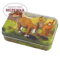 Фото Скринька для рукоділля Emma Ball металевий Shetland Ponies Mini Hinged Tin T379