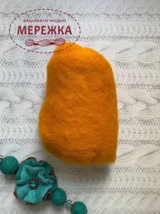 Фото вовна для валяння помаранчева К2001