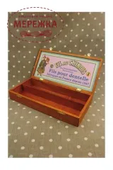 Фото Скринька для рукоділля Sajou дерево, Wooden box for threads Cocoon label