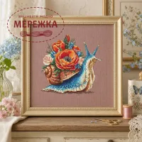 Фото Набір для вишивання хрестиком XFreeStitch (Світлана Грибач) Квітковий равлик XFS-223-LU28