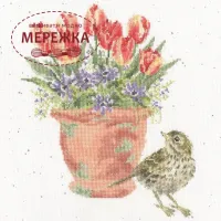Фото Набір для вишивання хрестиком Bothy Threads The Meadow Pipit (Evenweave) XHD156