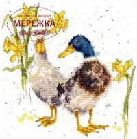 Фото Набір для вишивання хрестиком Bothy Threads Ducks and Daffs (Evenweave) XHD6