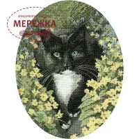 Фото HeritageCrafts Схема Чорно-білий кіт HC346