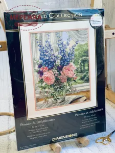 Набір для вишивання хрестиком Dimensions Peonies and Canterbury