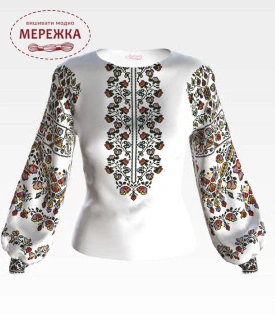 Фото Блуза жіноча біле домоткане Барвиста Вишиванка БЖд155