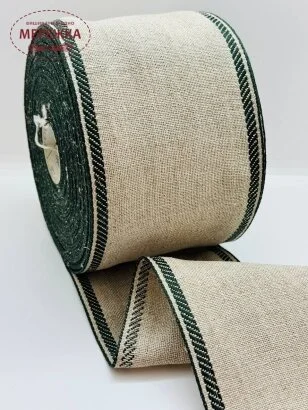 Стрічка Vaupel and Heilenbeck сирий льон, кант хакі, 10 см. 990/100