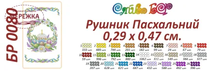 Схема для вишивання бісером Сяйво Рушник великодній БР-0080 фото