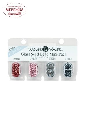 Фото Бісер Mill Hill Glass Seed Bead Mini-Pack, 4 кольори 01003