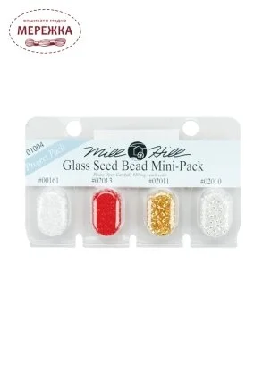 Бісер Mill Hill Glass Seed Bead Mini-Pack, 4 кольори 01004