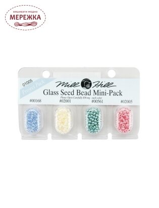 Бісер Mill Hill Glass Seed Bead Mini-Pack, 4 кольори 01005