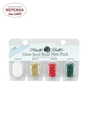 Бісер Mill Hill Glass Seed Bead Mini-Pack, 4 кольори 01006