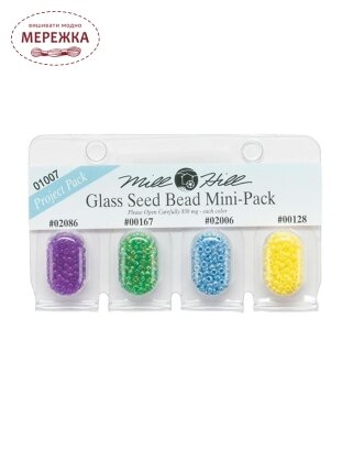 Бісер Mill Hill Glass Seed Bead Mini-Pack, 4 кольори 01007