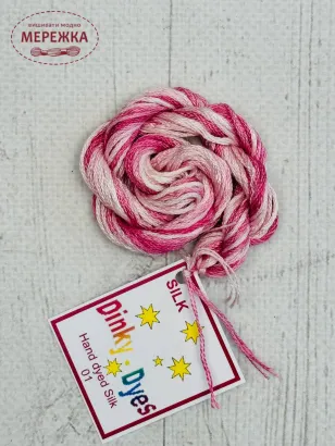 Фото Dinky Dyes шовк ручного фарбування Raspberry Ripple DD001