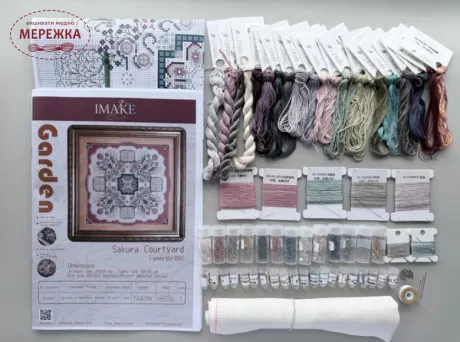 Фото Imake Набір для вишивання у змішаній техніці Sakura Courtyard i-embroid-022