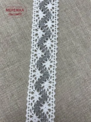 Фото Мереживо біло-сіре, 100% бавовна (070) 87358