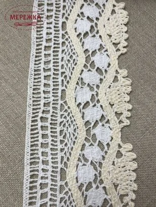 Фото Мереживо біло-молочне, 100% бавовна (073) 79/2