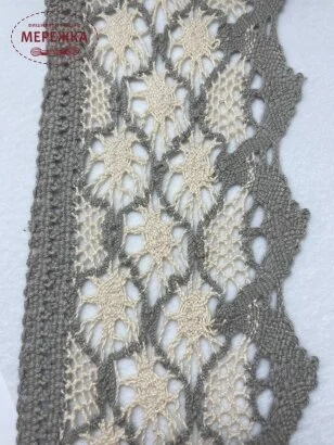 Фото Мереживо бежево-сіре, 100% бавовна (076) 5/1