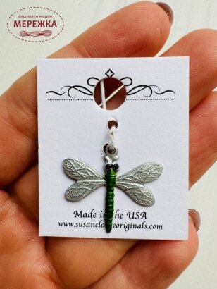 Фото Пришивний елемент Susan Clarke Originals Dragonfly Charm Green C-103