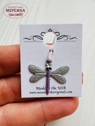 Фото Пришивний елемент Susan Clarke Originals Dragonfly Charm Purple C-103