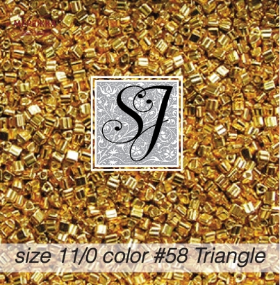 Фото Бісер SJ Designs Glass Seed Beads, 11/0 Gold Triangle #58T