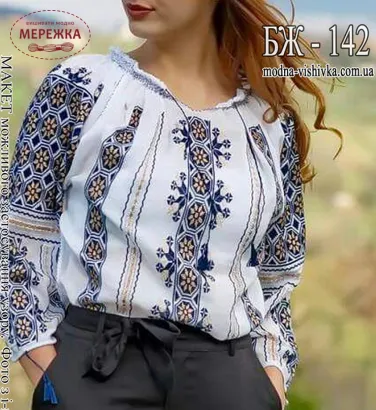 Фото блуза під вишивку домоткана БЖ 142