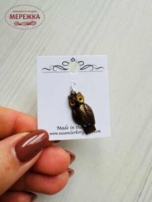 Фото Susan Clarke Originals Owl Charm C-1523 -Пришивний елемент 