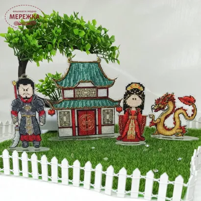 Фото Набір для вишивання хрестиком Сузір'я Єдинорога Китайський дракон (основа з гнучкого пластика +підставка) 1028 гн