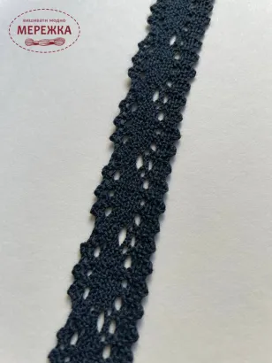 Фото Мереживо темно синє 100% бавовна 165/3