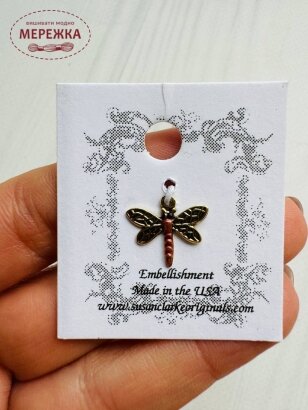 Фото Пришивний елемент Susan Clarke Originals Dragonfly Charm Pink C-1685