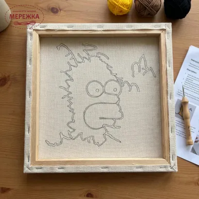 Фото Килимова вишивка Exclusive Art Гомер в траві, 30х30 см. (квадрат)