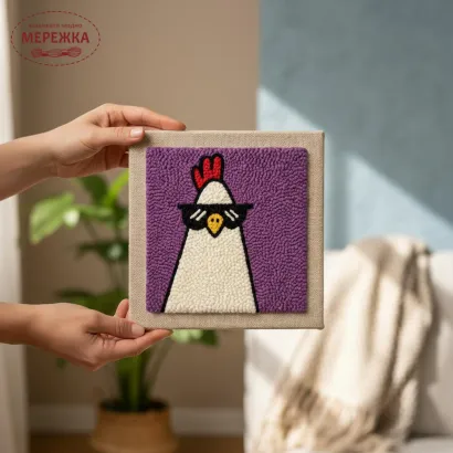 Фото Килимова вишивка Exclusive Art Курка, 30х30 см. (квадрат)