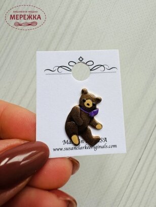 Фото Susan Clarke Originals Teddy Bear Button BE-177 -Пришивний елемент