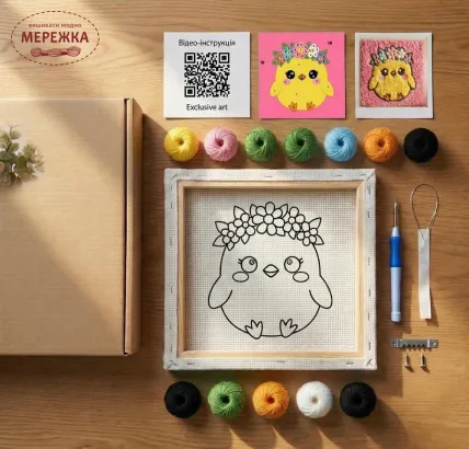 Фото Килимова вишивка Exclusive Art Ципля, 40х40 см. (квадрат)
