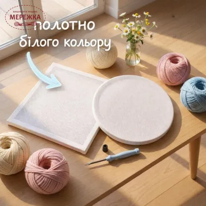 Фото Килимова вишивка Exclusive Art Зайчик з курчатами, 30х30 см. (квадрат)