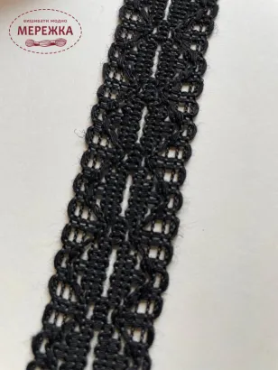 Фото Мереживо чорне 100% бавовна 178/3 