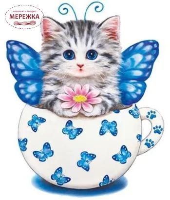 Фото алмазна техніка Кошенятко-метелик