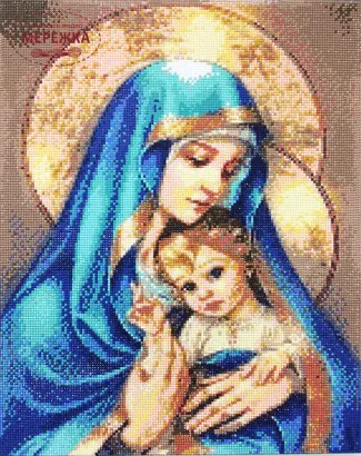 Фото алмазна мозаїка Мадонна з немовлям