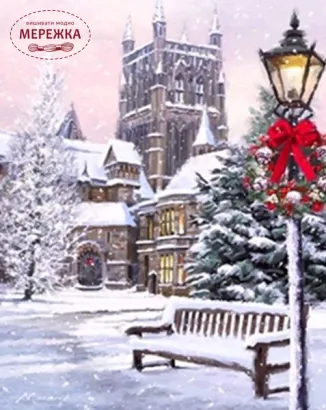 Фото набір алмазами Зимовий ліхтар