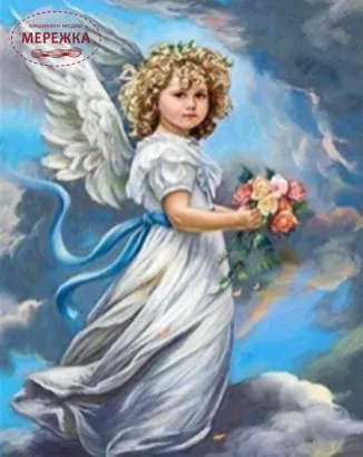 Фото набір алмазами Янгол з квітами