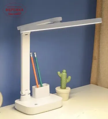 Фото Лампа настільна з акумулятором, біла USB/LED 1968