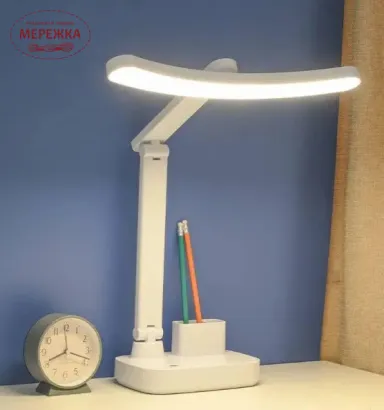 Фото Лампа настільна з акумулятором, біла USB/LED 1968