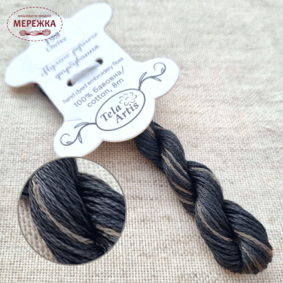 Фото TelaArtis Муліне ручного фарбування Онікс 198