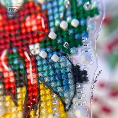 Фото Набір для вишивання хрестиком Сузір'я Єдинорога Різдвяний ліхтарик (прозорий акрил на підвісі) 1125 а